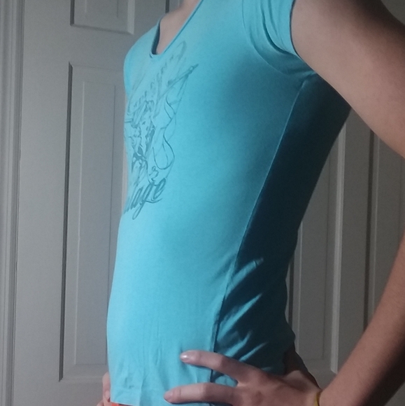 Blue with Front Print T-Shirt - Picture 2 of 3